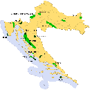 mapa Chorvatsko parky